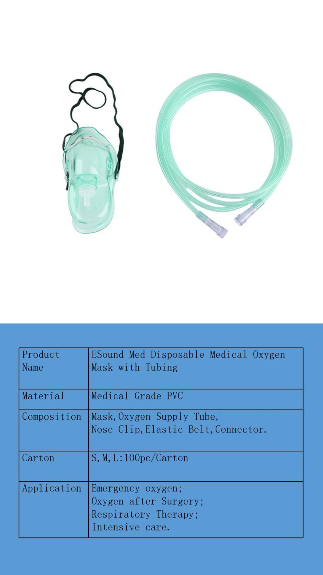 Medical Oxygen Mask with Tubing Disposable Oxygen Mask in Hospital