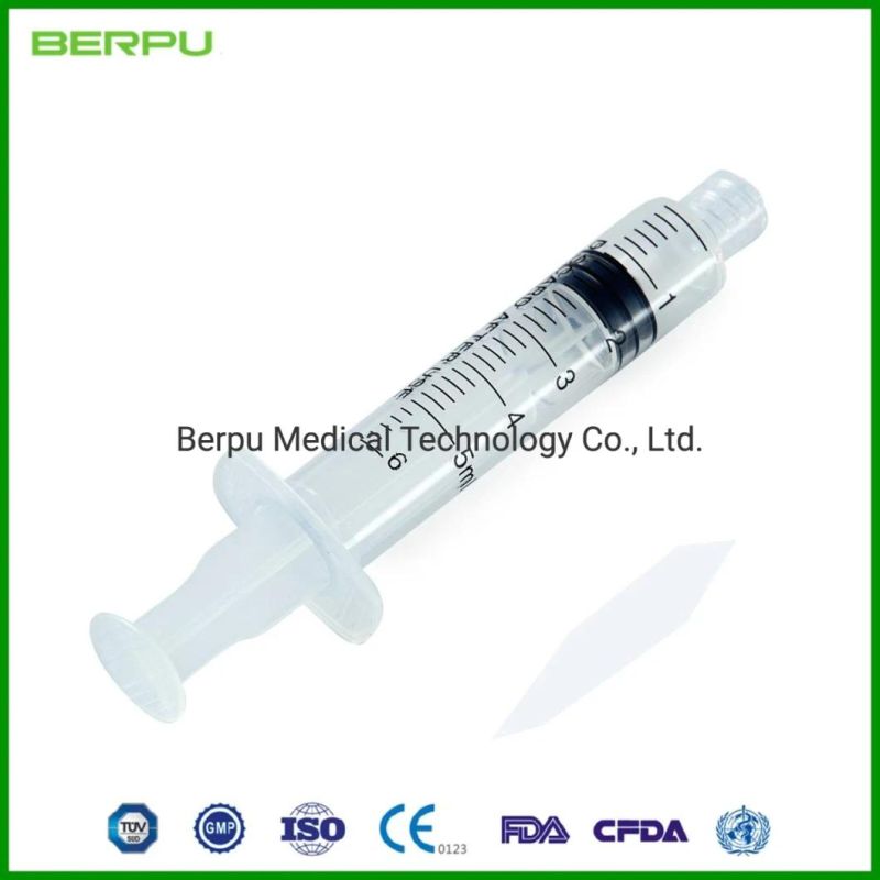 Berpu Eo Sterile Disposable Three Part Luer Lock Luer Slip Central Type Eccentric Type Hypodermic Syringe Injection Syringe with Size 1-60ml CE ISO FDA