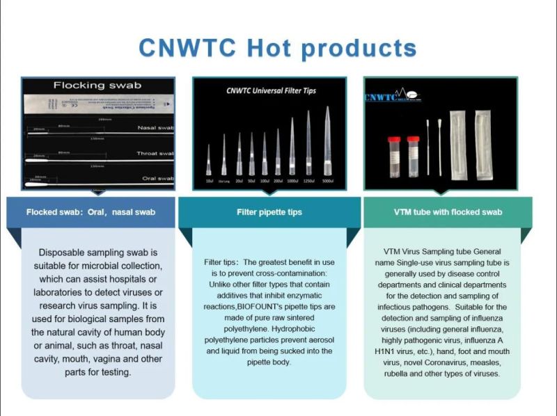 Medical Disposables Sterile Vtm Test Kit Vtm Swab with Inactivated/Non-Inactivated Liquid