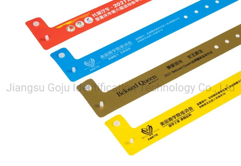 One-off Use L-Shaped Plastic Disposable Wristbands for Events