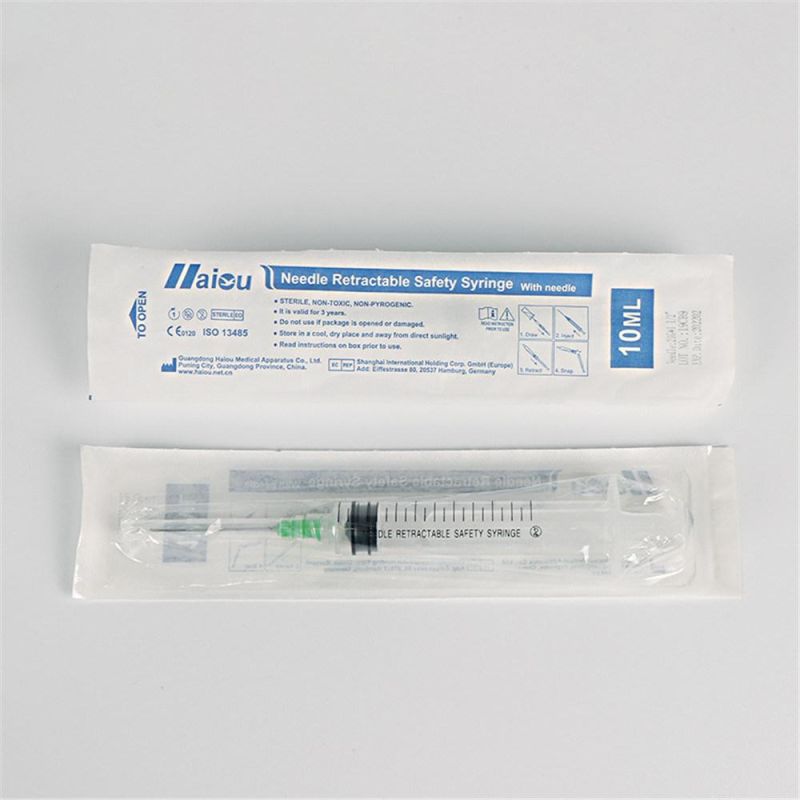 Factory Retractable Syringe Disposable 10cc Syringe