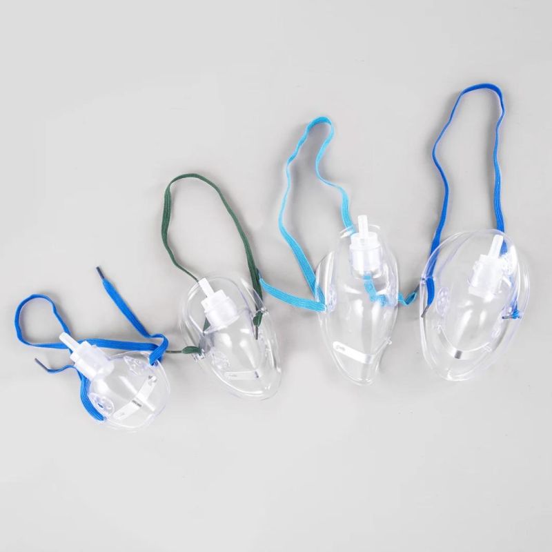 Medical Oxygen Mask Medical Equipment Aerosol Mask Pediatric Standard Medical Oxygen Mask with Elastic Strap Adjustable Nose Clip