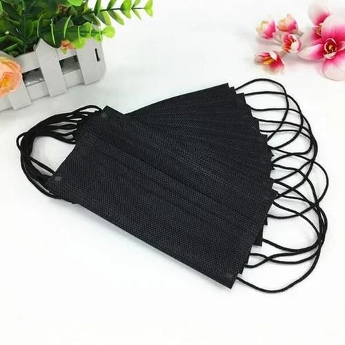 Fashion Black Colour Mask 3ply Non-Woven Earloop Disposable Medical Face Mask Black Respirator