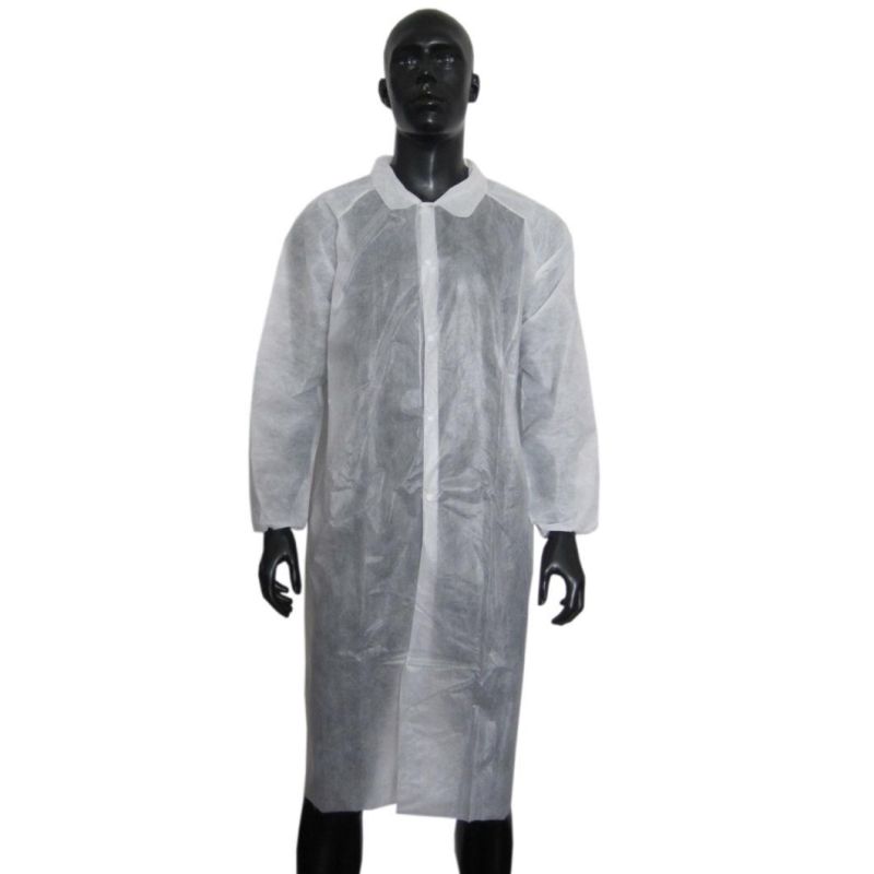 Hot Sale Disposable PP Non Woven Lab Coat, Visit Gown