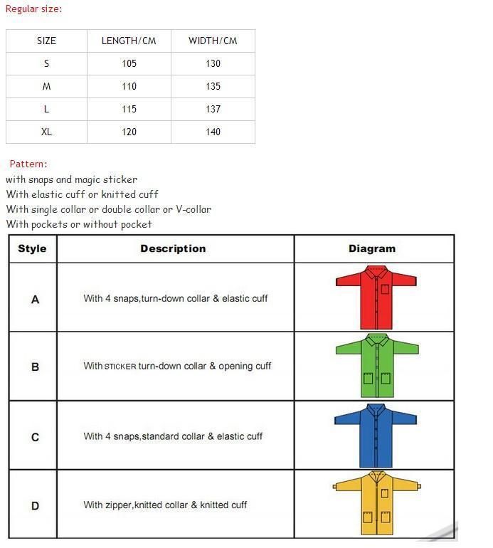 Lab Coat Supplier Disposable PP Non-Woven Adult Lab Coat Labcoat