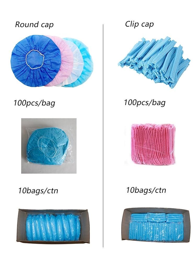 Disposable Operating Room Caps Medical Consumable Plastic Hair Caps