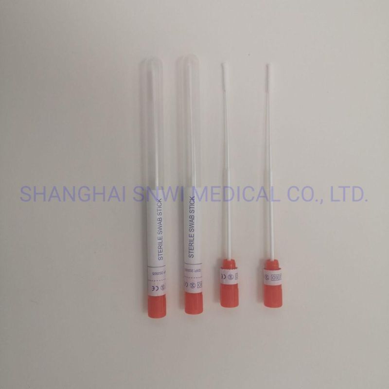 Snwi Specimen Sterile Medical Sampling Nasal Flocked Virus Disposable Collection Swab