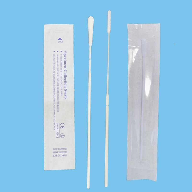 Medical Disaposable Testing Oral Nylon Throat Flocked Swab