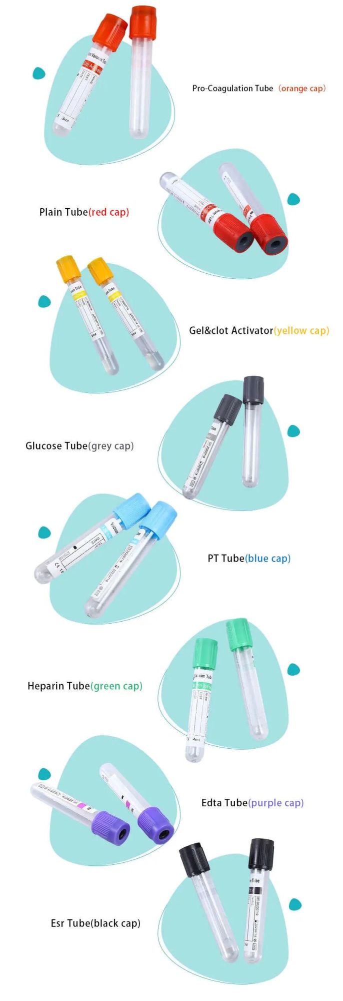 Vacuum Blood Collection Tube Plain Tube (no addtive)