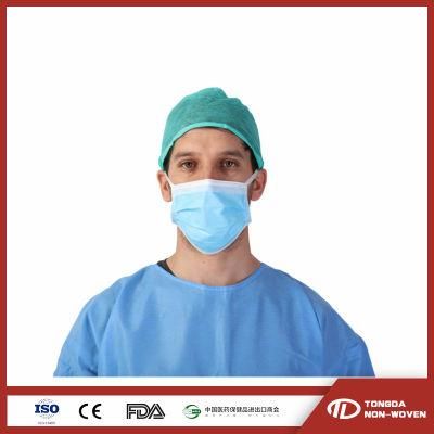 Medical Use Disposable Nonwoven Three-Ply Face Mask with Ear-Loop for Hospitals