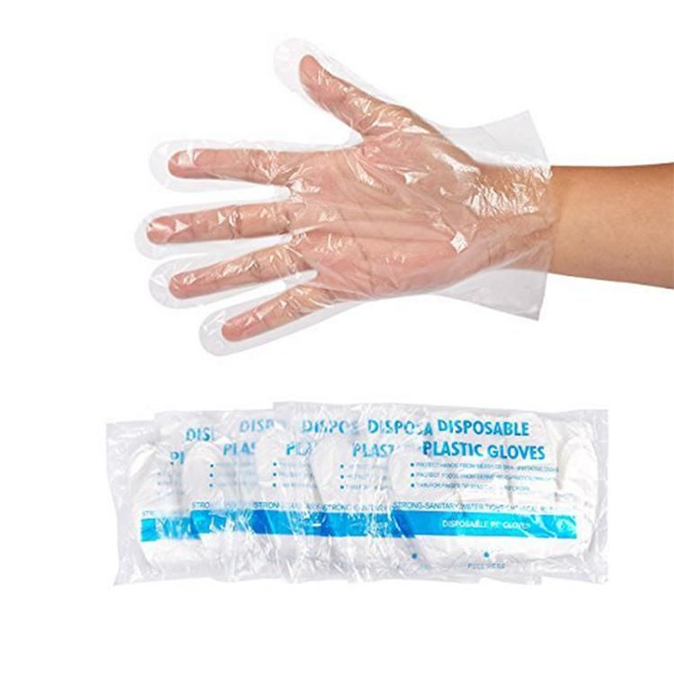 Custom Wholesale Disposable PE Plastic Transparent Polyethylene Gloves