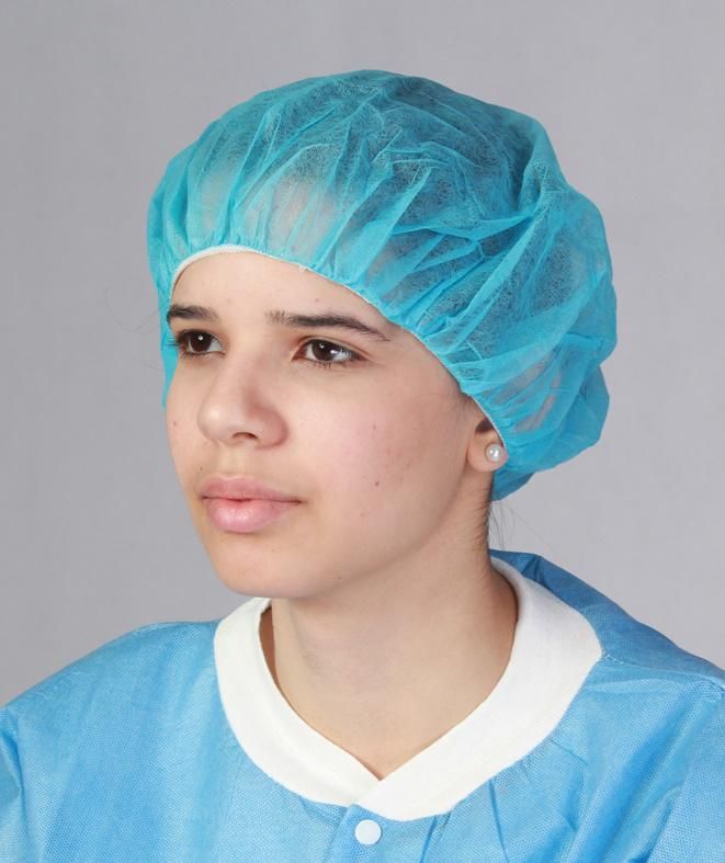 Medical Protective Disposable Caps Non Woven Bouffant Caps Cover Head Cap