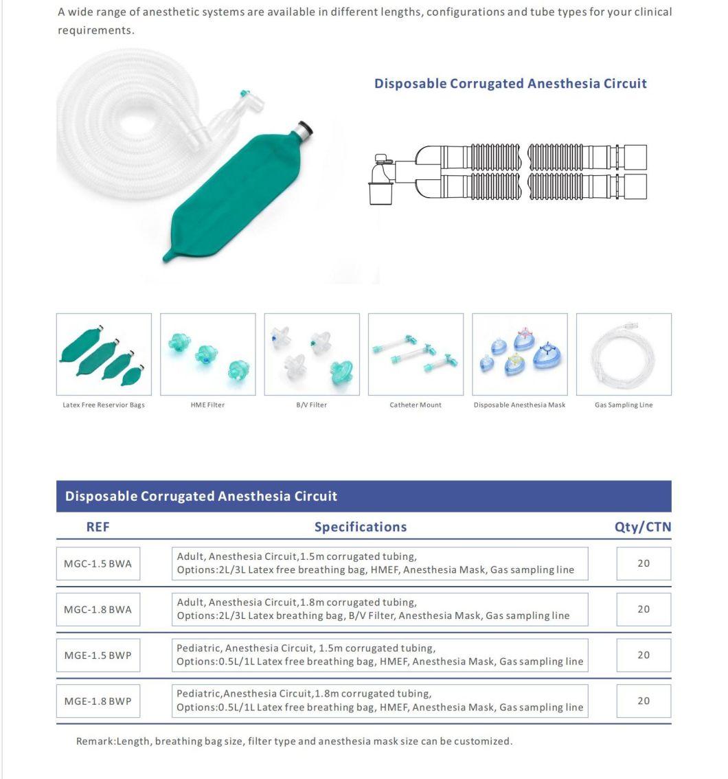 0.5L/1L Latex Free Breathing Bag Disposable Corrugated Anesthesia Circuit