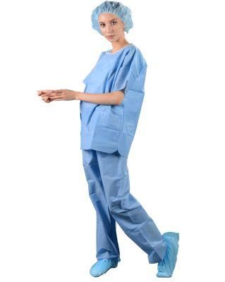 Short Sleeves Patient Gown Disposable Non Woven Patient Uniform