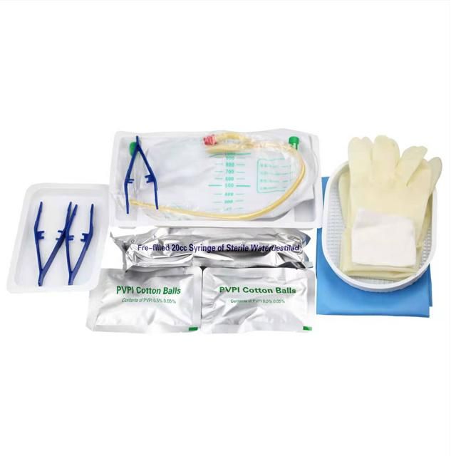 Medical Disposable 3 Way or 2 Way Smooth Silicone Latex Foley Urinary Catheter Kit