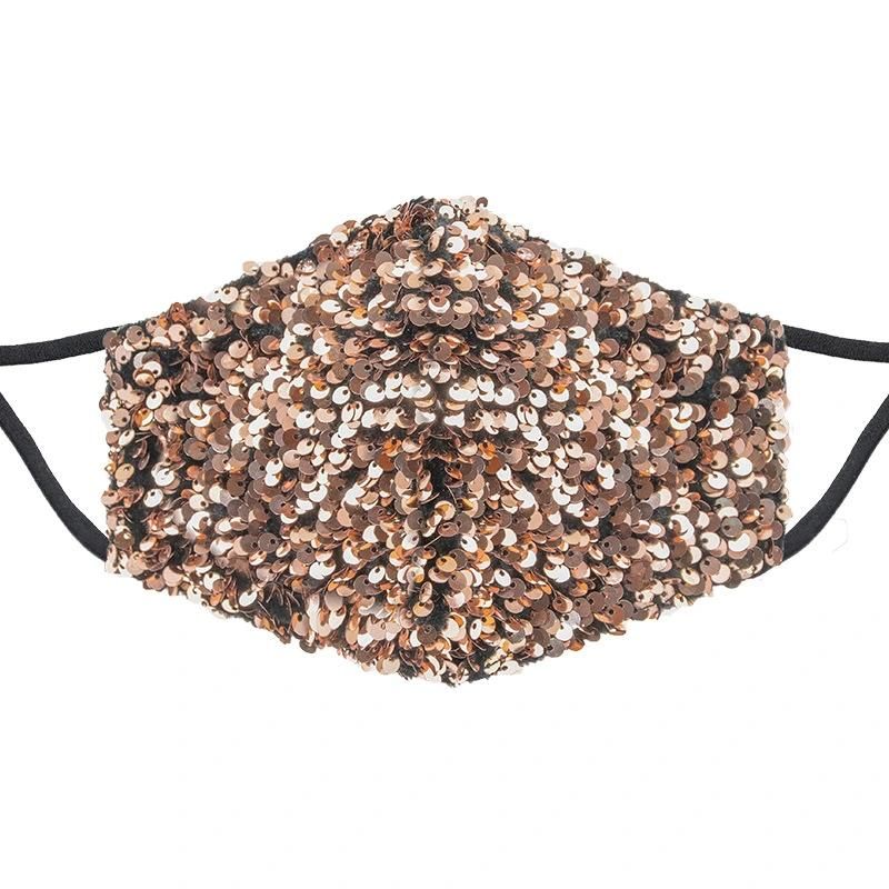 Custom Black Protective Reusable Face Masking Without Filtering Diamond Crystal Bling Rhinestone Face Masking for Party
