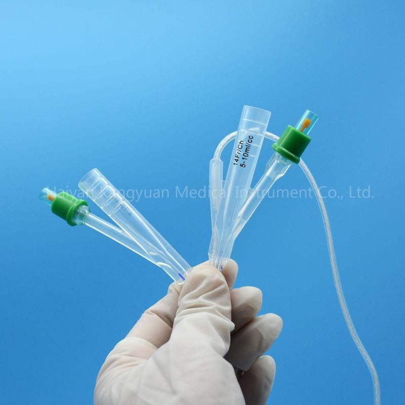 Silicone Urinary Foley Catheter with Temperature Sensor Probe Round Tipped for Temperature Monitoring Urethral Use