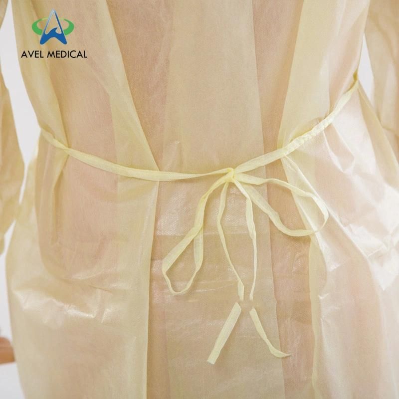 SMS Nonwoven Disposable Protective Isolation Surgical Gown for Doctor/Surgeon/Patient/Visitor/Hospital Stock