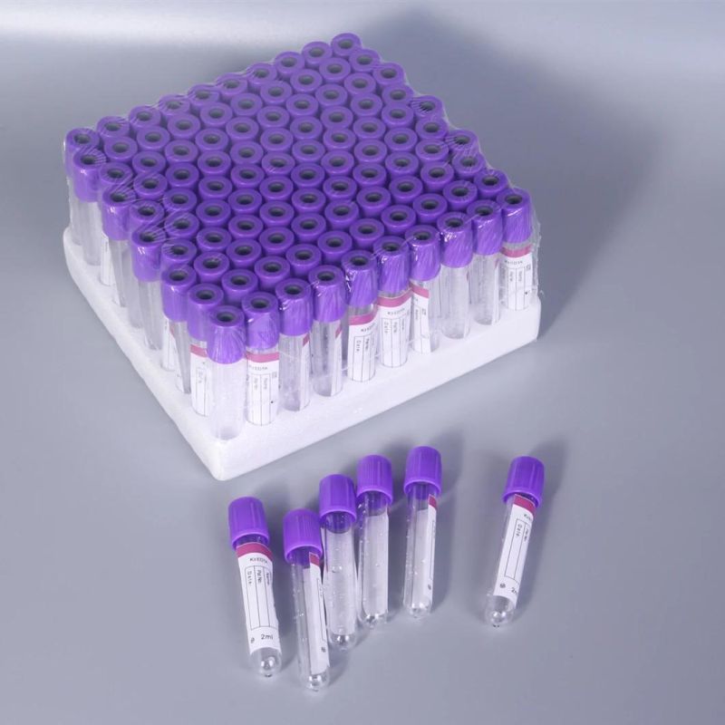 2ml Plastic Disposable Medical for Blood Routine Examination EDTA Vacuum Blood Collection Tube