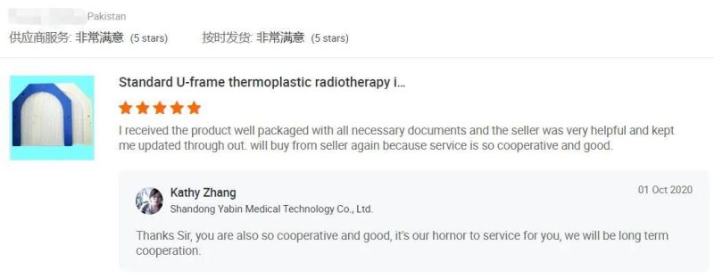 CE ISO Certified U Type Thermoplastic Radiotherapy Mask for Cancer Therapy