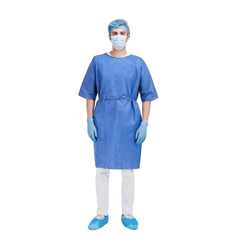 Disposable Non Woven Patient Gown Green Hospital Patient Wear