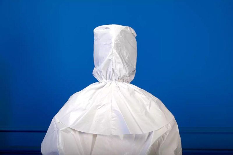 Disposable Medical White Shawl Cap Hood 60g Non-Woven Fabric