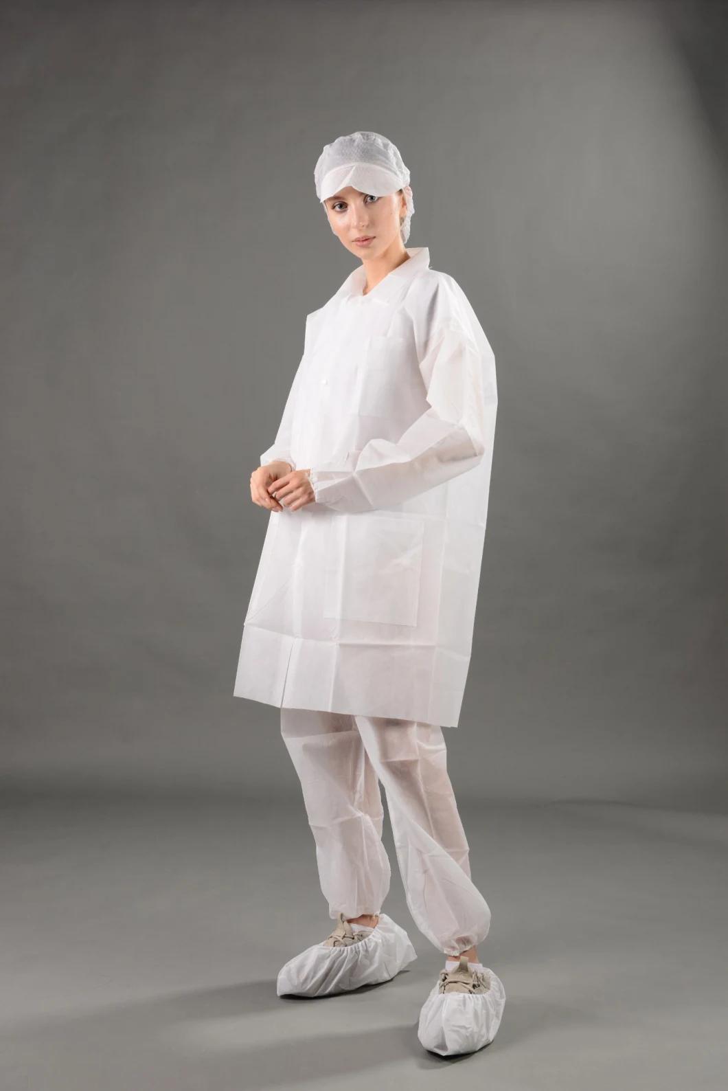 PP/PP+PE/SMS/SMMS Non Woven Disposable Lab Coats Visit Gown