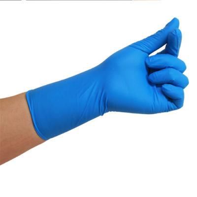 12 Inch Disposable Protective Glove Blue Powder Free Nitrile Glove