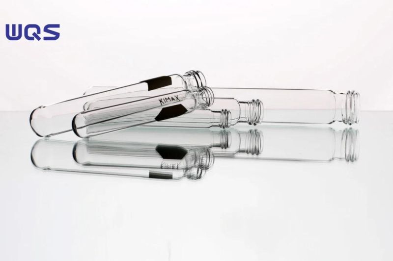 Long Clear Glass Bottle Bottom Round Screw Top Threaded Cap