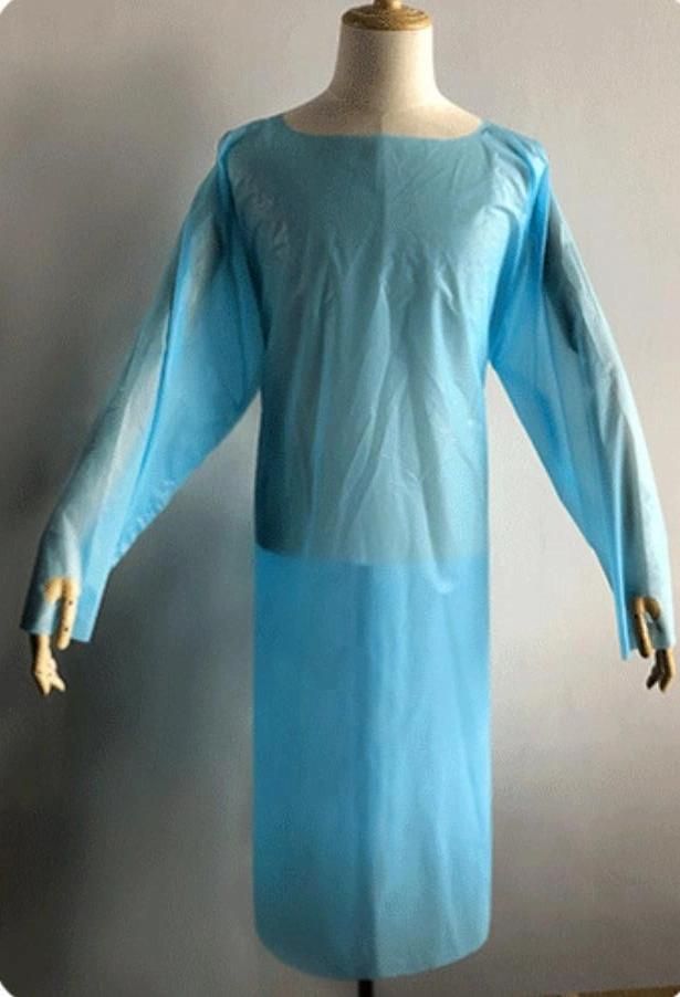 Good Quality CPE Thumb Loop Gown Surgical Gown (LY-PSG)