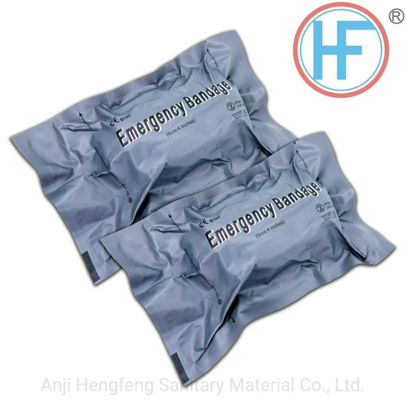 6′′ Vacuum Package Hot Sale Black First Aid Dressing Israel Bandage Eo Sterilization with CE/FDA