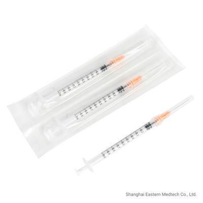 Auto Disable 0.5ml 1ml Vaccine Syringe with Needle CE ISO