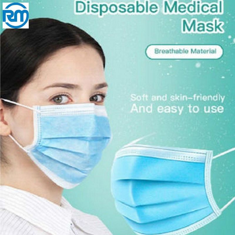 Factory Price Disposable Face Mask 3 Plys Non Woven ISO Certificate More Than 98.7%   Mask Sultability Hygroscopic