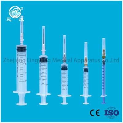 Ce Approved 1ml/3ml/5ml/10ml/20ml/30ml Disposable Syringe with Needle