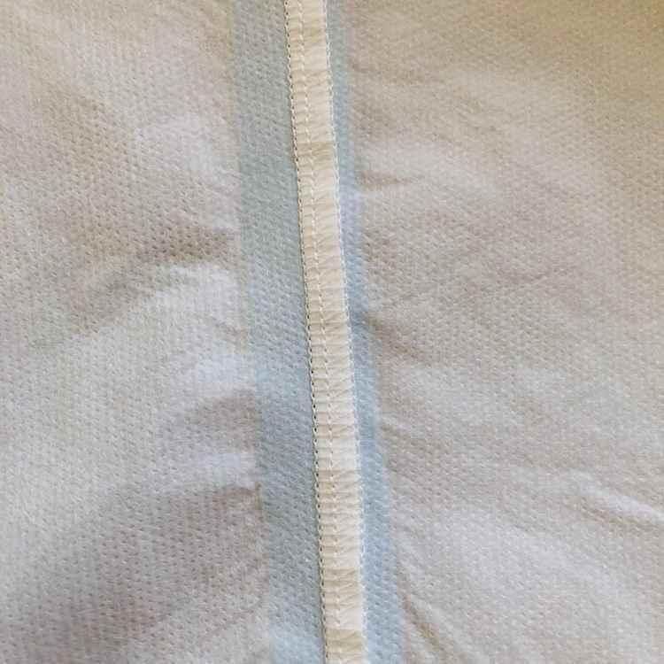 White Taped Waterproof Safety Body Protective Non Woven Fabric Asbestos Removal Disposable Coverall