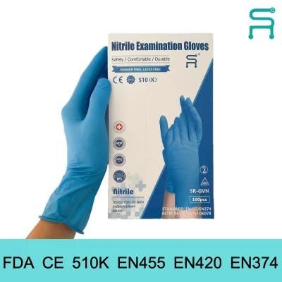 Multicolor Disposable Nitrile Examination Gloves with 510K En455