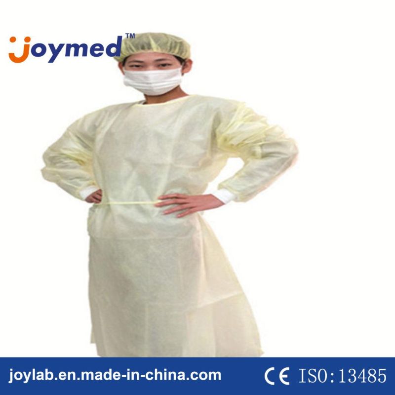 Level 2 Isolation Surgical Disposable PE Coated PP Woven Gown