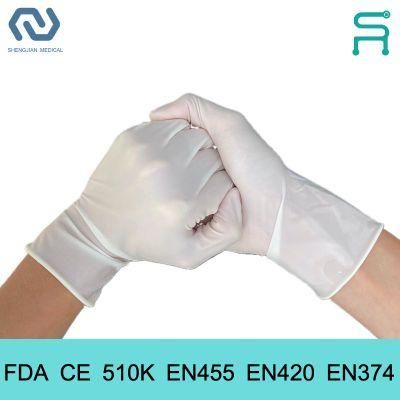 Powder Free Disposable Latex Examination Gloves with 510K En455 for Hospital