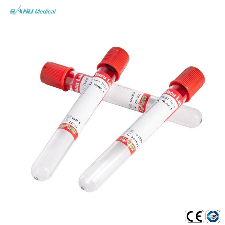 Plain Medical Supplies Vacuum Blood Collection Tube for Single Use CE Certificate Glass 16*100mm