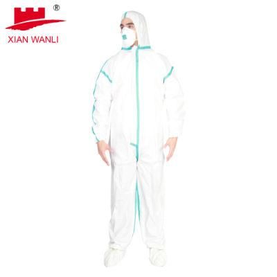 Xiantao Chemical/Flame Retardant/Fr/Microporous/PP/SMS/Industry Waterproof/Lab/Safety/Work/ Disposable Nonwoven Uniform Protective Coverall