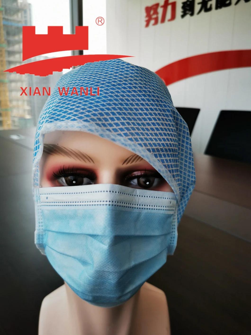 Printed Nonwoven/SMS/PP/Spunlace/Strip/Medical/Surgical/Hospital Disposable Doctor Cap with Printing