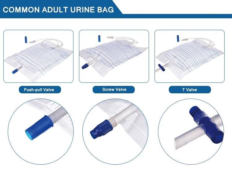 Disposable Urinary Drainage Bag 2000ml with Anti-Reflux Device Latex-Free Sterile