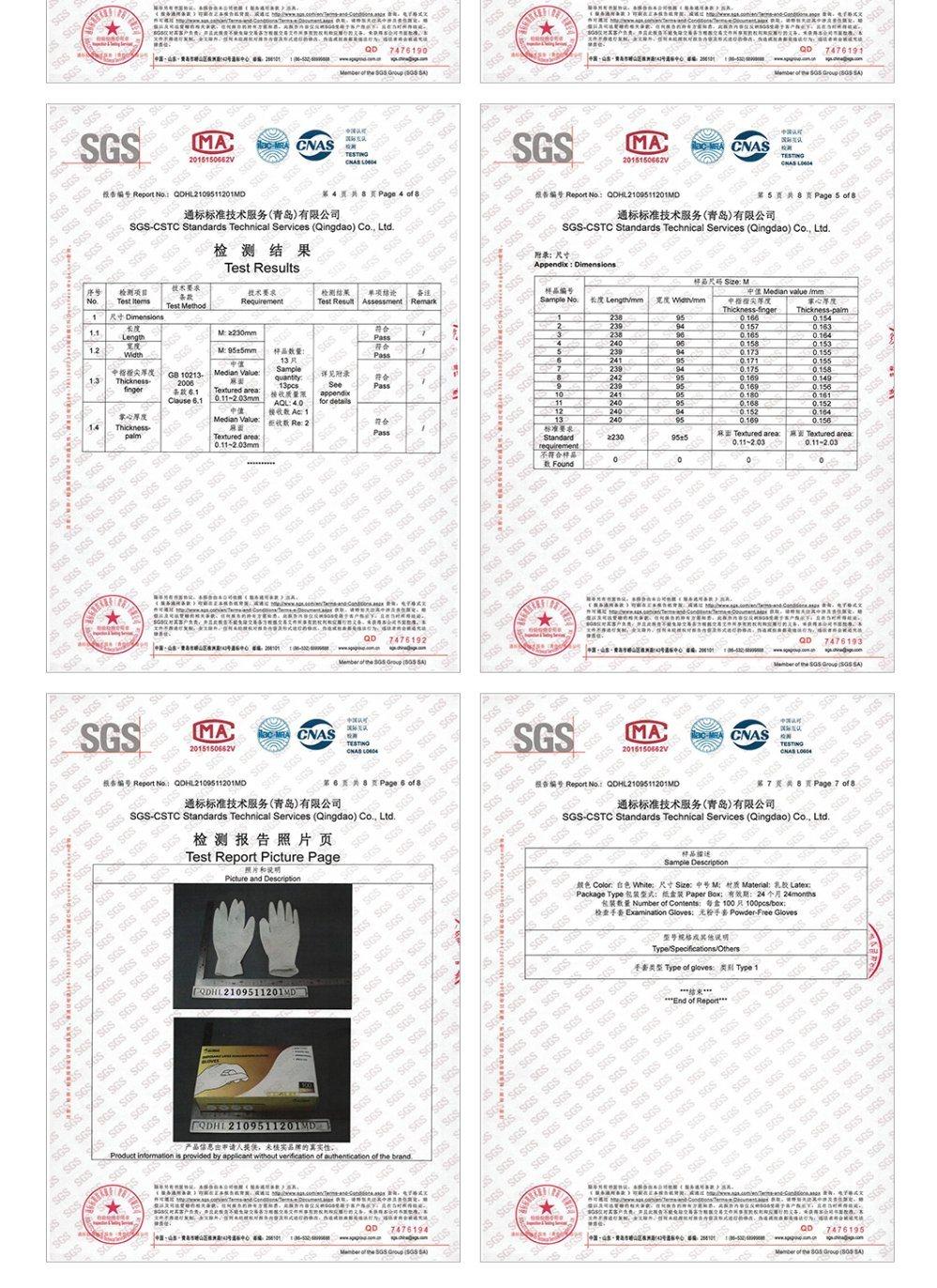 Powder Free Smooth or Surfaces Latex Medical Examination Gloves Are Disposable Rubber Gloves