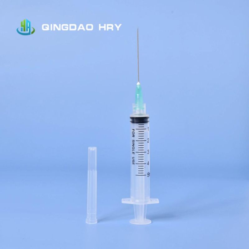 5ml Medical Disposable Syringe with Needle & Safety Needle Luer Lock Sterile 510K FDA From Professional Manufacture