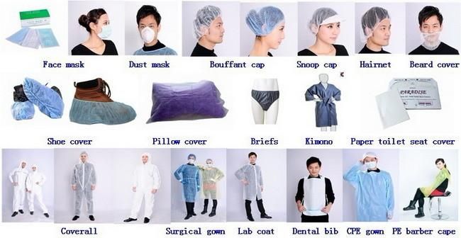 Disposable Non-Woven PP Clip Cap for Hospital and Industry