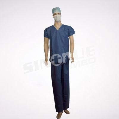 Hospital Non-Woven PP SMS Disposable Scrub Coat