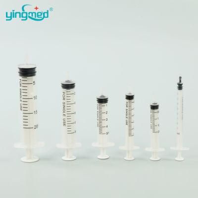 3 Part Medical Plastic Disposable Syringe with Needle