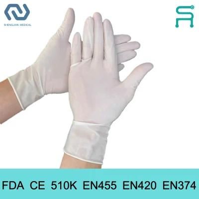 Powder Free FDA CE 510K En455 Disposable Latex Examination Gloves