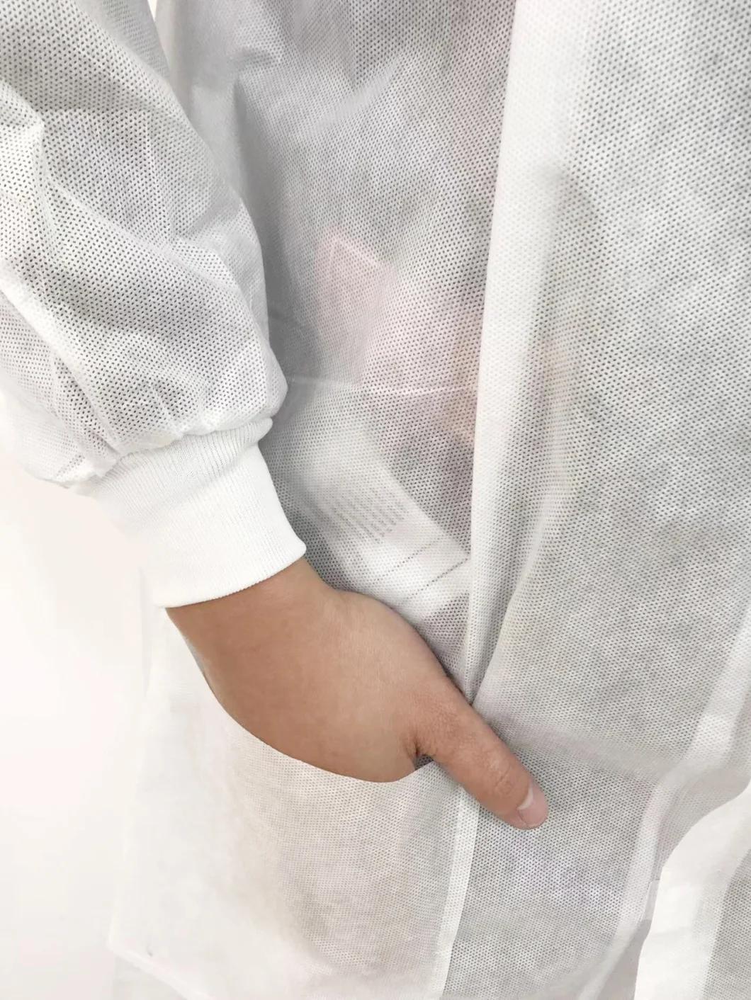 Disposable Non-Surgical Isolation Gown Lab Coat with Pockets