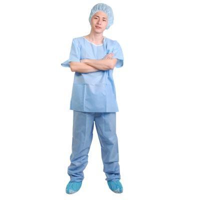 Blue SMS Medical Scrub Suit, Unisex, Disposable